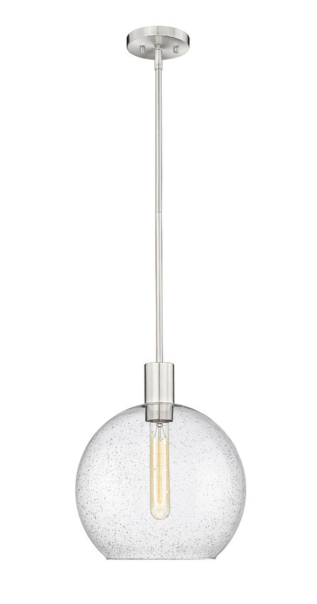 Z-Lite Margo 14" 1-Light Brushed Nickel Pendant Light With Clear Seedy Glass Shade