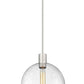 Z-Lite Margo 14" 1-Light Brushed Nickel Pendant Light With Clear Seedy Glass Shade