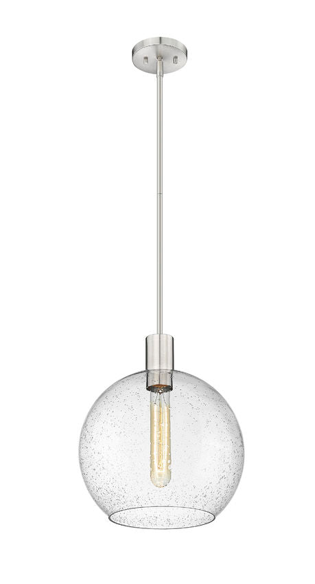 Z-Lite Margo 14" 1-Light Brushed Nickel Pendant Light With Clear Seedy Glass Shade