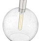 Z-Lite Margo 14" 1-Light Brushed Nickel Pendant Light With Clear Seedy Glass Shade