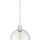 Z-Lite Margo 14" 1-Light Brushed Nickel Pendant Light With Clear Seedy Glass Shade