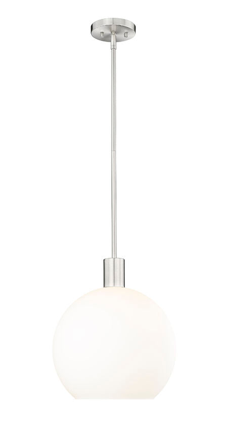 Z-Lite Margo 14" 1-Light Brushed Nickel Pendant Light With White Glass Shade
