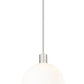 Z-Lite Margo 14" 1-Light Brushed Nickel Pendant Light With White Glass Shade