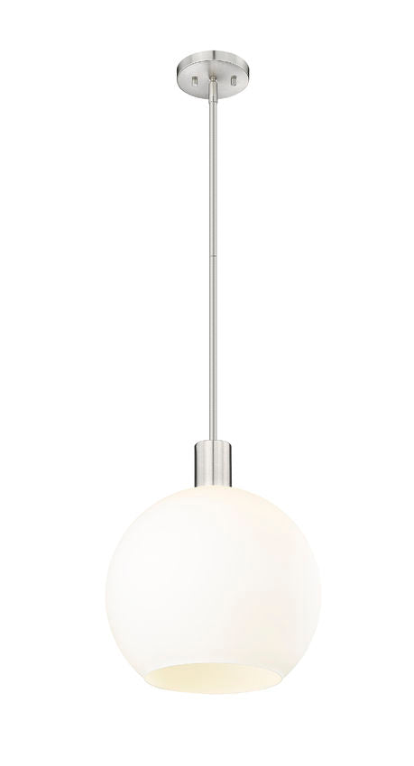Z-Lite Margo 14" 1-Light Brushed Nickel Pendant Light With White Glass Shade