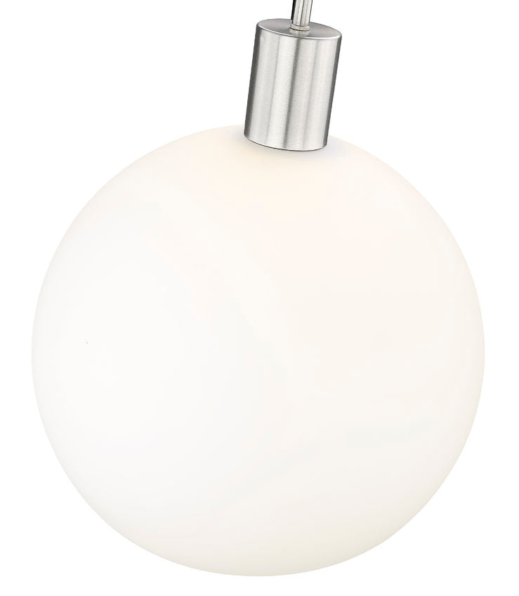 Z-Lite Margo 14" 1-Light Brushed Nickel Pendant Light With White Glass Shade