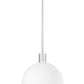 Z-Lite Margo 14" 1-Light Brushed Nickel Pendant Light With White Glass Shade