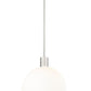 Z-Lite Margo 14" 1-Light Brushed Nickel Pendant Light With White Glass Shade
