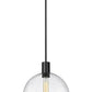 Z-Lite Margo 14" 1-Light Matte Black Pendant Light With Clear Seedy Glass Shade