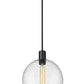 Z-Lite Margo 14" 1-Light Matte Black Pendant Light With Clear Seedy Glass Shade