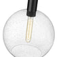 Z-Lite Margo 14" 1-Light Matte Black Pendant Light With Clear Seedy Glass Shade