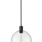 Z-Lite Margo 14" 1-Light Matte Black Pendant Light With Clear Seedy Glass Shade