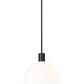 Z-Lite Margo 14" 1-Light Matte Black Pendant Light With White Glass Shade