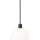 Z-Lite Margo 14" 1-Light Matte Black Pendant Light With White Glass Shade
