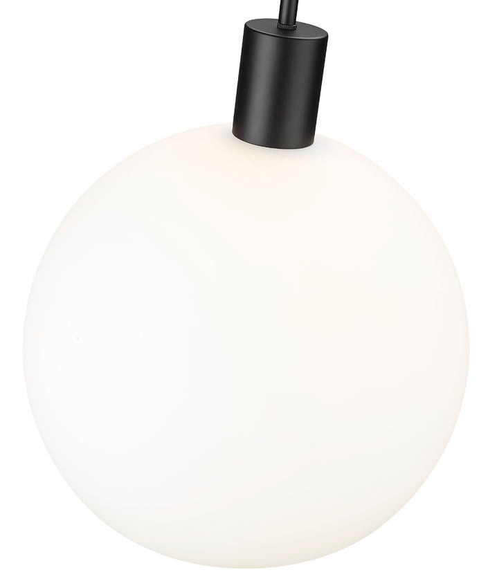 Z-Lite Margo 14" 1-Light Matte Black Pendant Light With White Glass Shade