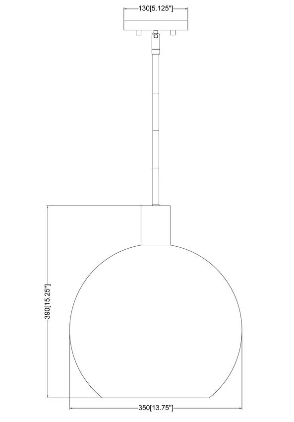 Z-Lite Margo 14" 1-Light Matte Black Pendant Light With White Glass Shade