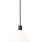 Z-Lite Margo 14" 1-Light Matte Black Pendant Light With White Glass Shade