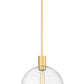 Z-Lite Margo 14" 1-Light Olde Brass Pendant Light With Clear Seedy Glass Shade