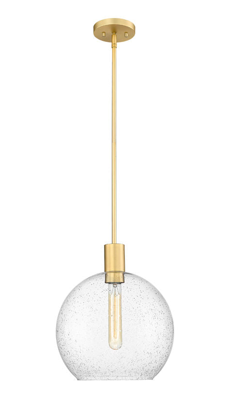 Z-Lite Margo 14" 1-Light Olde Brass Pendant Light With Clear Seedy Glass Shade