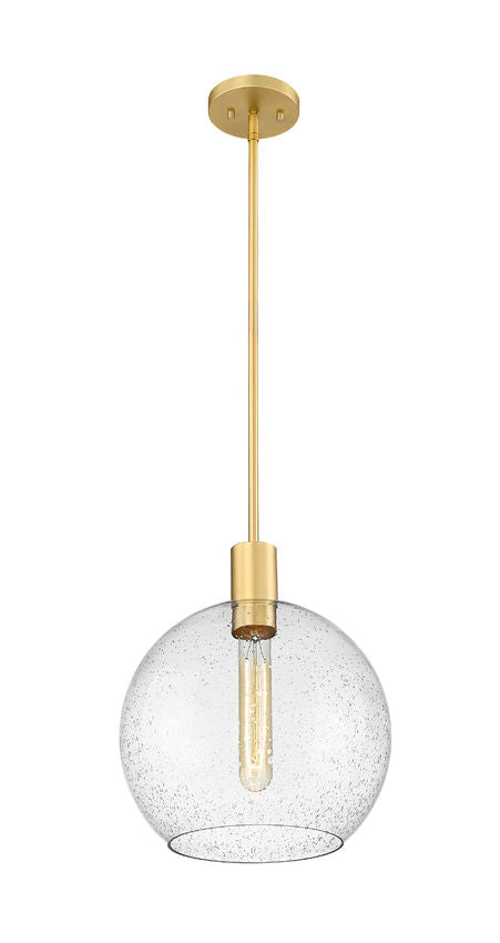 Z-Lite Margo 14" 1-Light Olde Brass Pendant Light With Clear Seedy Glass Shade