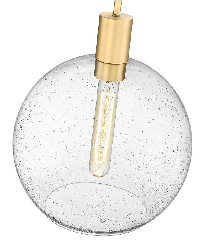 Z-Lite Margo 14" 1-Light Olde Brass Pendant Light With Clear Seedy Glass Shade