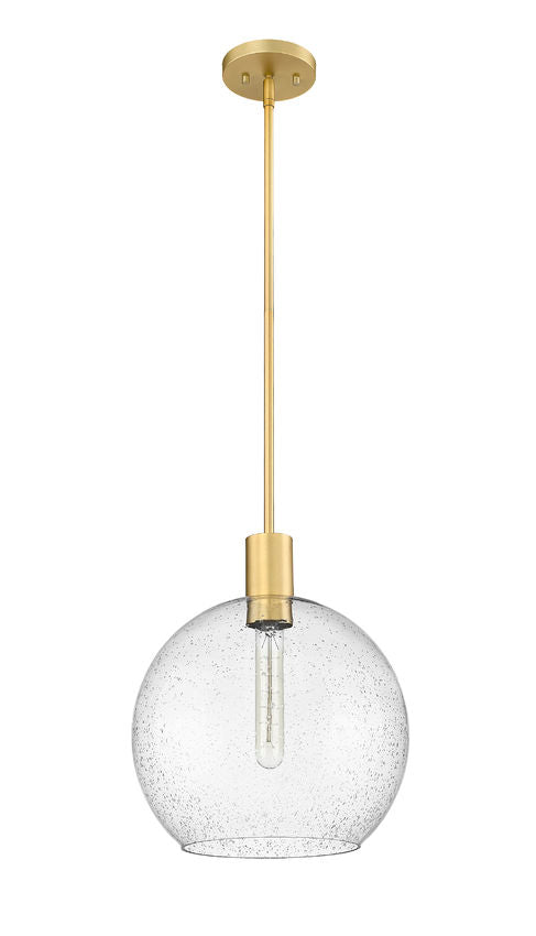 Z-Lite Margo 14" 1-Light Olde Brass Pendant Light With Clear Seedy Glass Shade