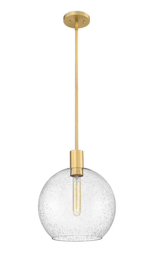 Z-Lite Margo 14" 1-Light Olde Brass Pendant Light With Clear Seedy Glass Shade