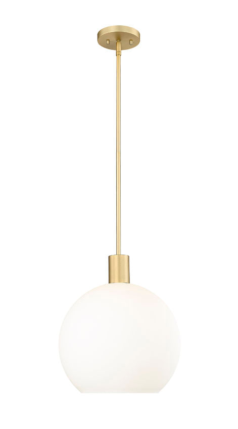 Z-Lite Margo 14" 1-Light Olde Brass Pendant Light With White Glass Shade