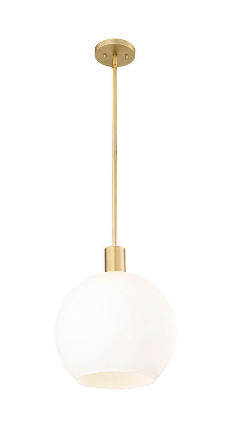 Z-Lite Margo 14" 1-Light Olde Brass Pendant Light With White Glass Shade