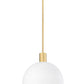 Z-Lite Margo 14" 1-Light Olde Brass Pendant Light With White Glass Shade