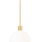 Z-Lite Margo 14" 1-Light Olde Brass Pendant Light With White Glass Shade