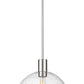 Z-Lite Margo 14" 1-Light Polished Nickel Pendant Light With Clear Seedy Glass Shade