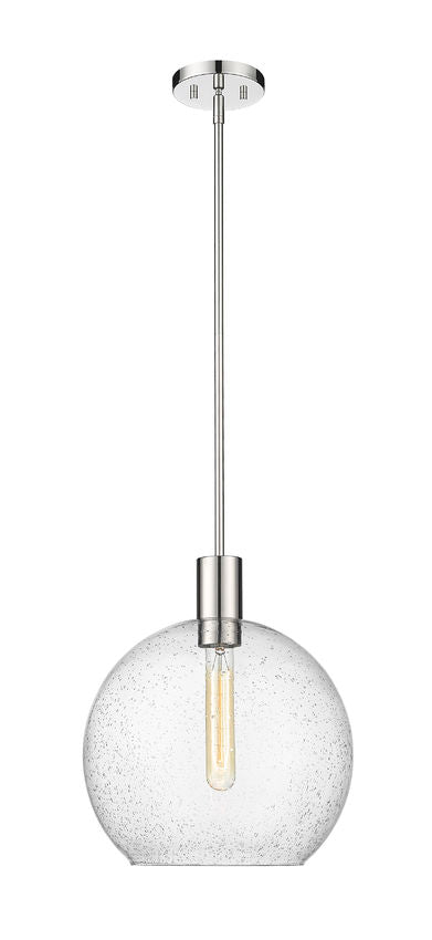 Z-Lite Margo 14" 1-Light Polished Nickel Pendant Light With Clear Seedy Glass Shade