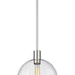 Z-Lite Margo 14" 1-Light Polished Nickel Pendant Light With Clear Seedy Glass Shade