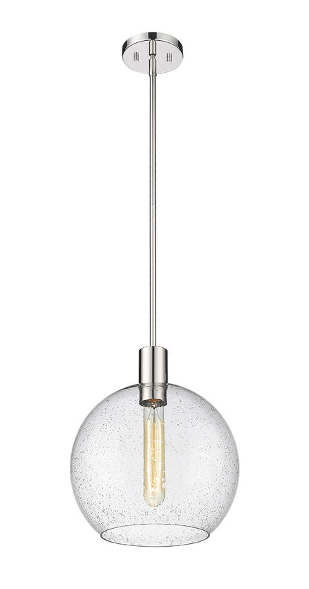 Z-Lite Margo 14" 1-Light Polished Nickel Pendant Light With Clear Seedy Glass Shade