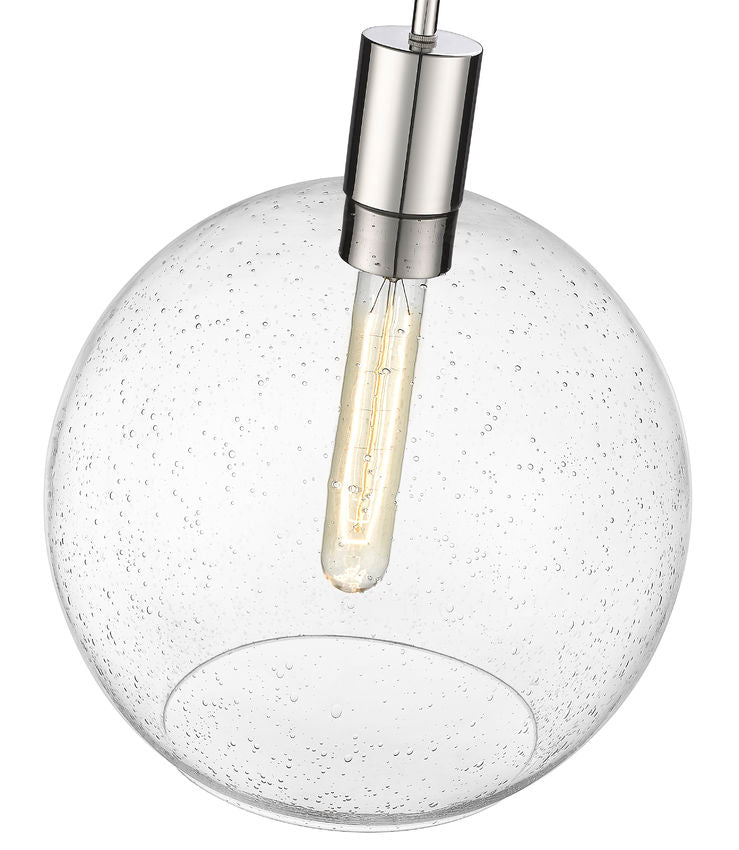 Z-Lite Margo 14" 1-Light Polished Nickel Pendant Light With Clear Seedy Glass Shade