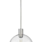 Z-Lite Margo 14" 1-Light Polished Nickel Pendant Light With Clear Seedy Glass Shade