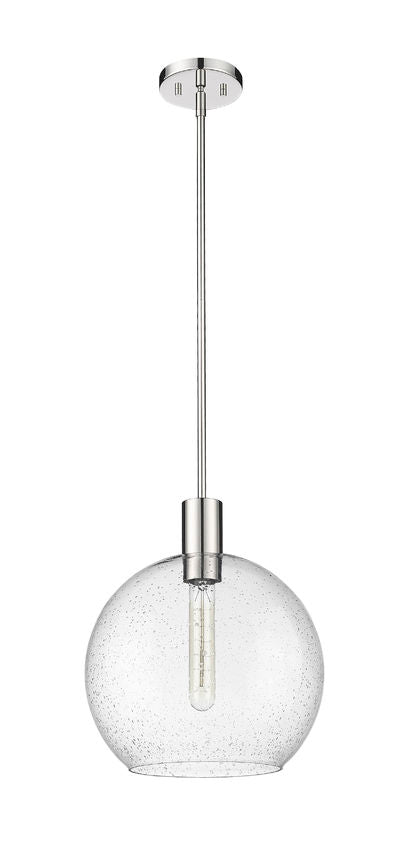 Z-Lite Margo 14" 1-Light Polished Nickel Pendant Light With Clear Seedy Glass Shade