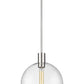 Z-Lite Margo 14" 1-Light Polished Nickel Pendant Light With Clear Seedy Glass Shade