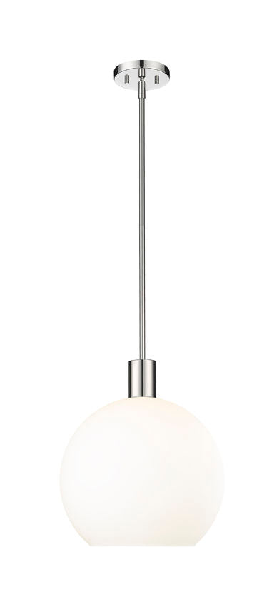 Z-Lite Margo 14" 1-Light Polished Nickel Pendant Light With White Glass Shade
