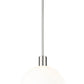 Z-Lite Margo 14" 1-Light Polished Nickel Pendant Light With White Glass Shade