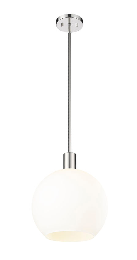 Z-Lite Margo 14" 1-Light Polished Nickel Pendant Light With White Glass Shade