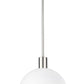 Z-Lite Margo 14" 1-Light Polished Nickel Pendant Light With White Glass Shade