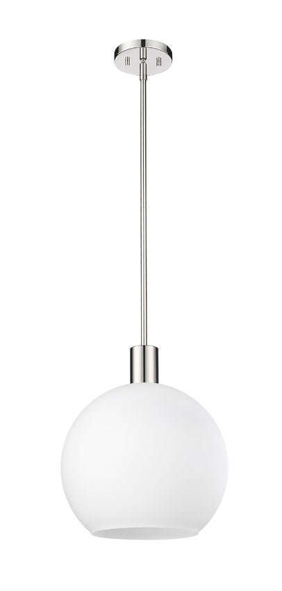 Z-Lite Margo 14" 1-Light Polished Nickel Pendant Light With White Glass Shade