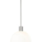 Z-Lite Margo 14" 1-Light Polished Nickel Pendant Light With White Glass Shade