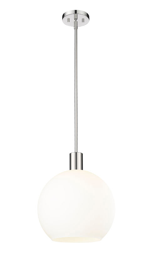 Z-Lite Margo 14" 1-Light Polished Nickel Pendant Light With White Glass Shade