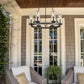 Z-Lite Marlow 28" 6-Light Ashen Barnboard Outdoor Pendant Light With Seedy Glass Shade