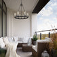 Z-Lite Marlow 28" 6-Light Matte Black Outdoor Pendant Light With Seedy Glass Shade
