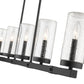 Z-Lite Marlow 5" 5-Light Matte Black Outdoor Linear Island Light With Seedy Glass Shade