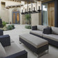 Z-Lite Marlow 5" 5-Light Matte Black Outdoor Linear Island Light With Seedy Glass Shade