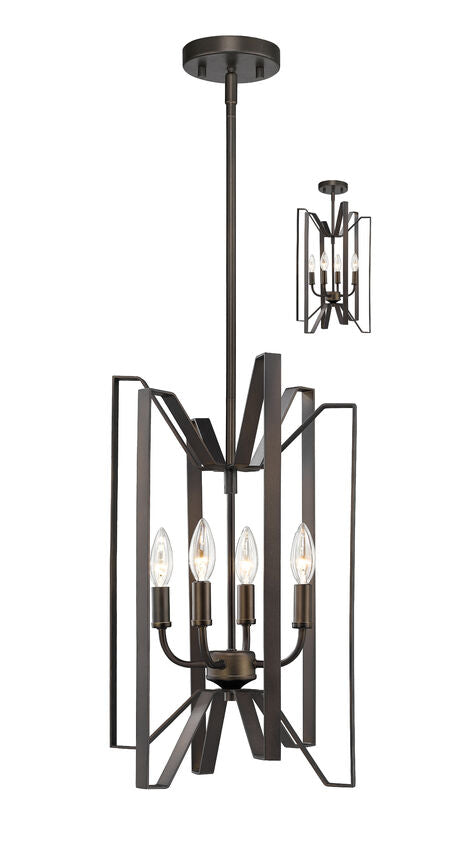 Z-Lite Marsala 12" 4-Light Bronze Steel Pendant Light